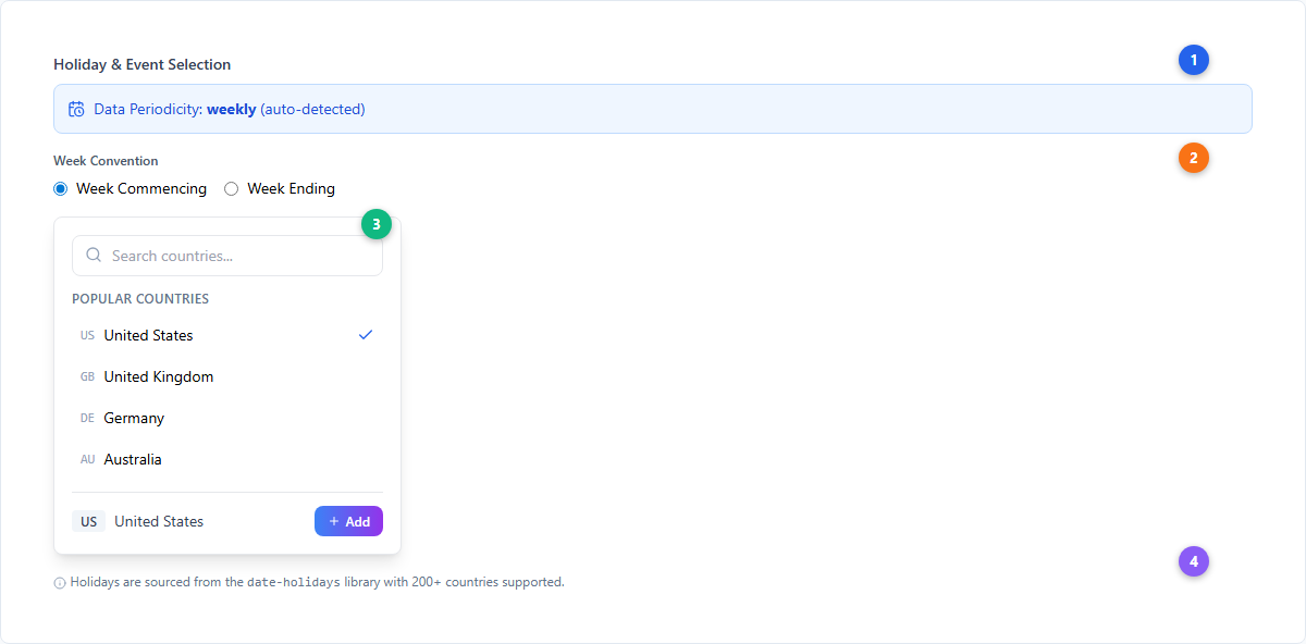 Holiday/Event Selector