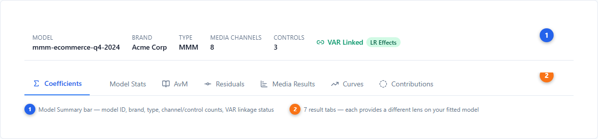 Active Model navigation and metadata bar