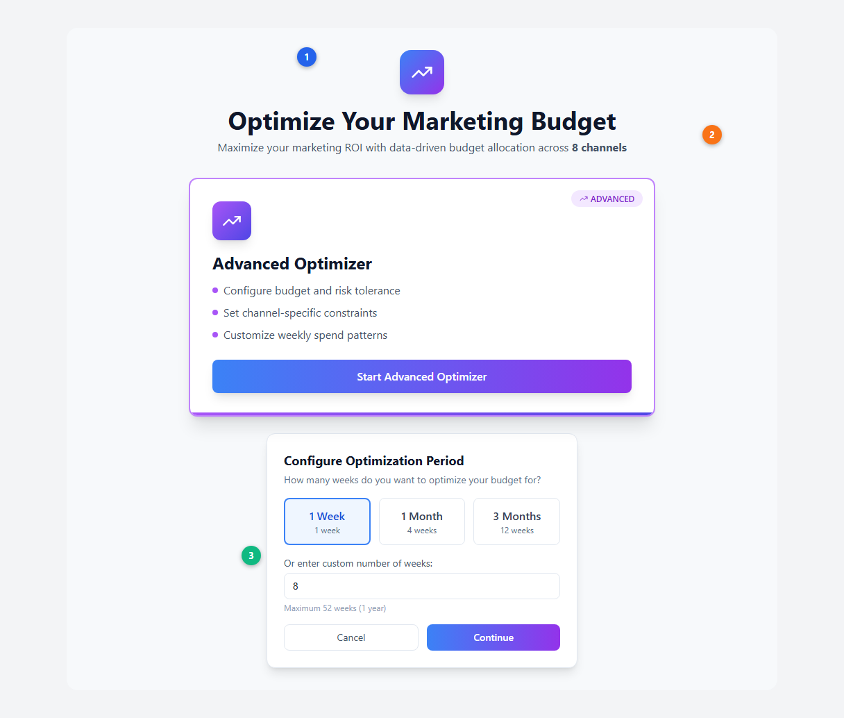 Optimizer landing page