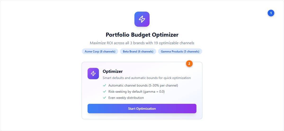 Portfolio Optimizer landing