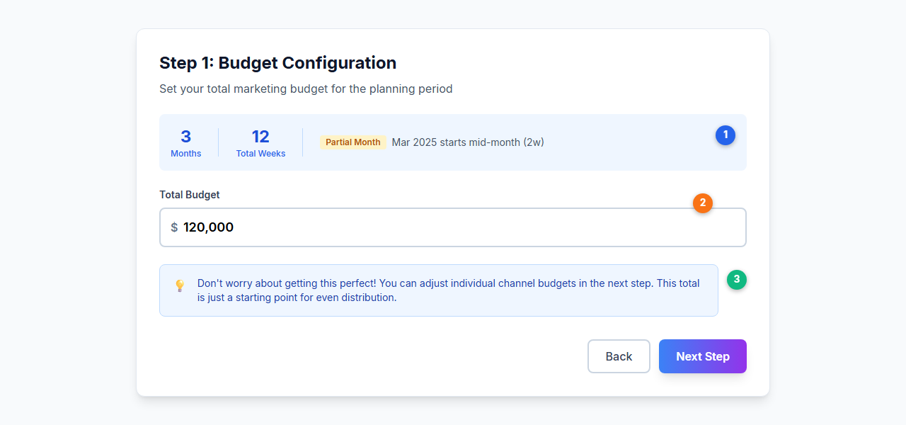 Step 1: Budget Configuration