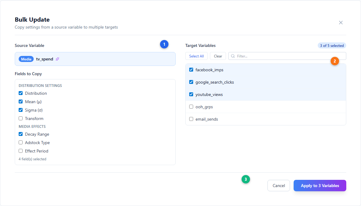 Bulk Update Dialog
